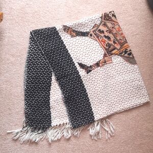 Chic Black and White Horse Patterned Scarf